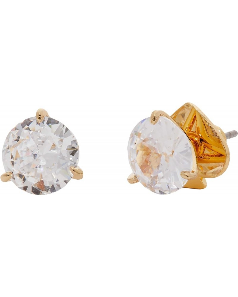 Brilliant Statements Trio Prong Studs Earrings Clear/Gold $21.93 Earrings