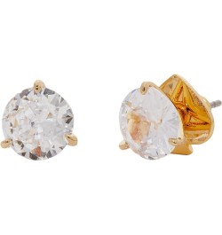 Brilliant Statements Trio Prong Studs Earrings Clear/Gold $21.93 Earrings