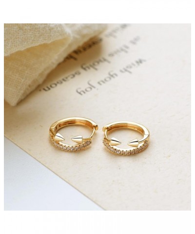 Huggie Hoop Earrings 14K Gold Plated Cubic Zirconia Dainty Simple Cute Beads Elegant CZ Circle Small Hoop Earring for Women M...