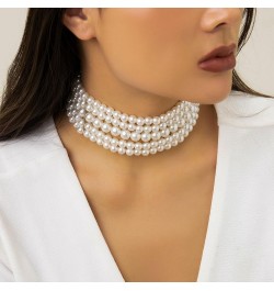 Chunky Pearl Necklaces for Women Big Pearl Necklace Large Pearl Collar Necklace for Women Girls Pearl Statement Necklace Brid...