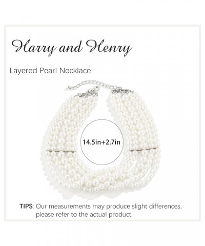 Chunky Pearl Necklaces for Women Big Pearl Necklace Large Pearl Collar Necklace for Women Girls Pearl Statement Necklace Brid...