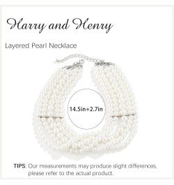 Chunky Pearl Necklaces for Women Big Pearl Necklace Large Pearl Collar Necklace for Women Girls Pearl Statement Necklace Brid...