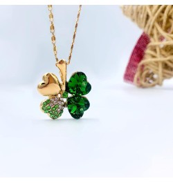 Four Leaf Clover Necklace - Green St.Patrick's Day Earrings for Women - Shamrock Earrings - Irish Jewelry - Shamrock Pin Broo...