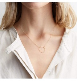 Moon Pendant Necklace 14K Gold Fill Dainty Hammered Moon Phase Gold Choker Simple Crescent Moon Full Moon Karma Circle Choker...