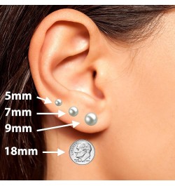 5-11mm White Freshwater Cultured Pearl Earrings Stud for Women 925 Sterling Silver Push Back or Screw Back Settings AA Qualit...