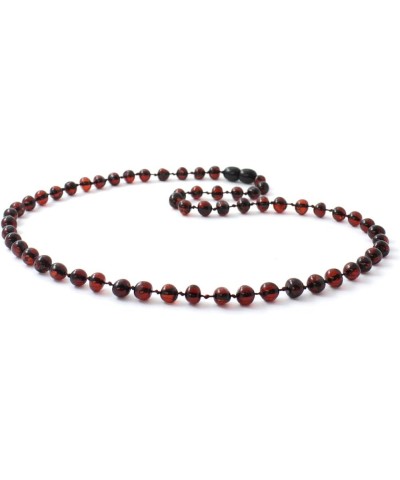 Baltic Amber Necklace for Adults (Women and Men) - 17.5 Inches Long - Polished Beads Black / Cherry 25.5 Inches $14.74 Necklaces