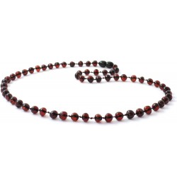 Baltic Amber Necklace for Adults (Women and Men) - 17.5 Inches Long - Polished Beads Black / Cherry 25.5 Inches $14.74 Necklaces