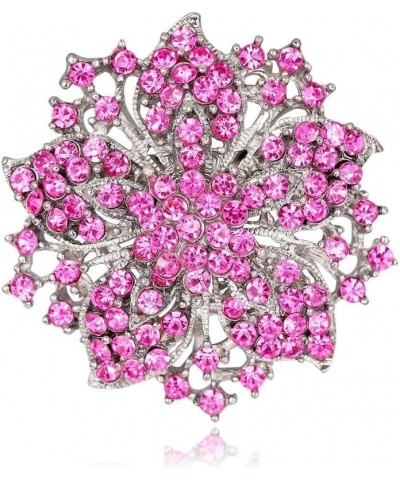 Wedding Bridal Big Crystal Rhinestone Bouquet Brooch Pin for Women (Black Tear Drop) pink flower $6.50 Brooches & Pins