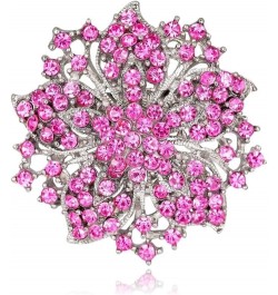 Wedding Bridal Big Crystal Rhinestone Bouquet Brooch Pin for Women (Black Tear Drop) pink flower $6.50 Brooches & Pins