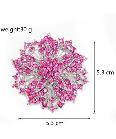 Wedding Bridal Big Crystal Rhinestone Bouquet Brooch Pin for Women (Black Tear Drop) pink flower $6.50 Brooches & Pins