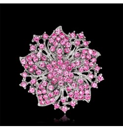 Wedding Bridal Big Crystal Rhinestone Bouquet Brooch Pin for Women (Black Tear Drop) pink flower $6.50 Brooches & Pins