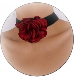 Bold Red Rose Black Choker Fashion Flower Chain Decor Choker Necklace Gothic Choker for Women Christmas Gifts Nightclub Party...