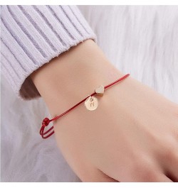 26 Letters Red String Bracelet Love Heart Alphabet Bracelet for Men Women Adjustable Heart Initial Bracelet Jewelry S $8.24 B...