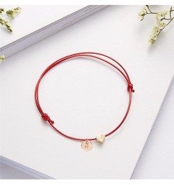 26 Letters Red String Bracelet Love Heart Alphabet Bracelet for Men Women Adjustable Heart Initial Bracelet Jewelry S $8.24 B...