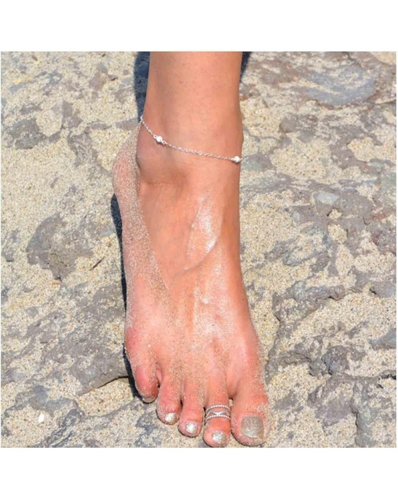 Boho Satellite Chain Anklet Gold Ankle Bracelet Minimal Ball Anklets Beaded Station Anklet Summer Foot Chain Jewelry for Wome...