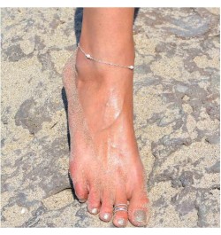 Boho Satellite Chain Anklet Gold Ankle Bracelet Minimal Ball Anklets Beaded Station Anklet Summer Foot Chain Jewelry for Wome...