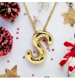 Bubble Letter Necklace Gold (S) $7.83 Necklaces