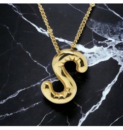 Bubble Letter Necklace Gold (S) $7.83 Necklaces