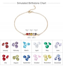 Personalized Link Bracelets for Women Custom Link Bracelet with 1-5 Simulated Birthstones Charm Bracelets Jewelry Pea in a Po...