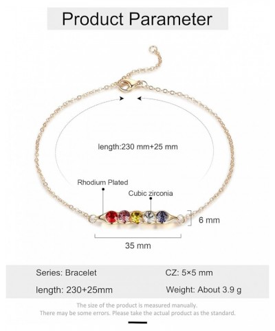 Personalized Link Bracelets for Women Custom Link Bracelet with 1-5 Simulated Birthstones Charm Bracelets Jewelry Pea in a Po...