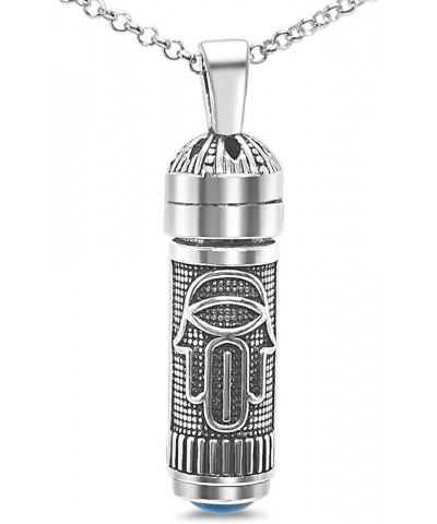 Mezuzah Necklace Sterling Silver Men and Women Closed Hamsa $29.90 Necklaces