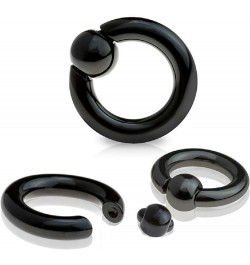 Captive Bead Ring Black IP Spring Action Easy Pop Out 316L Surgical Steel 8g (3.2 mm) 1/2"-12 mm $7.79 Body Jewelry