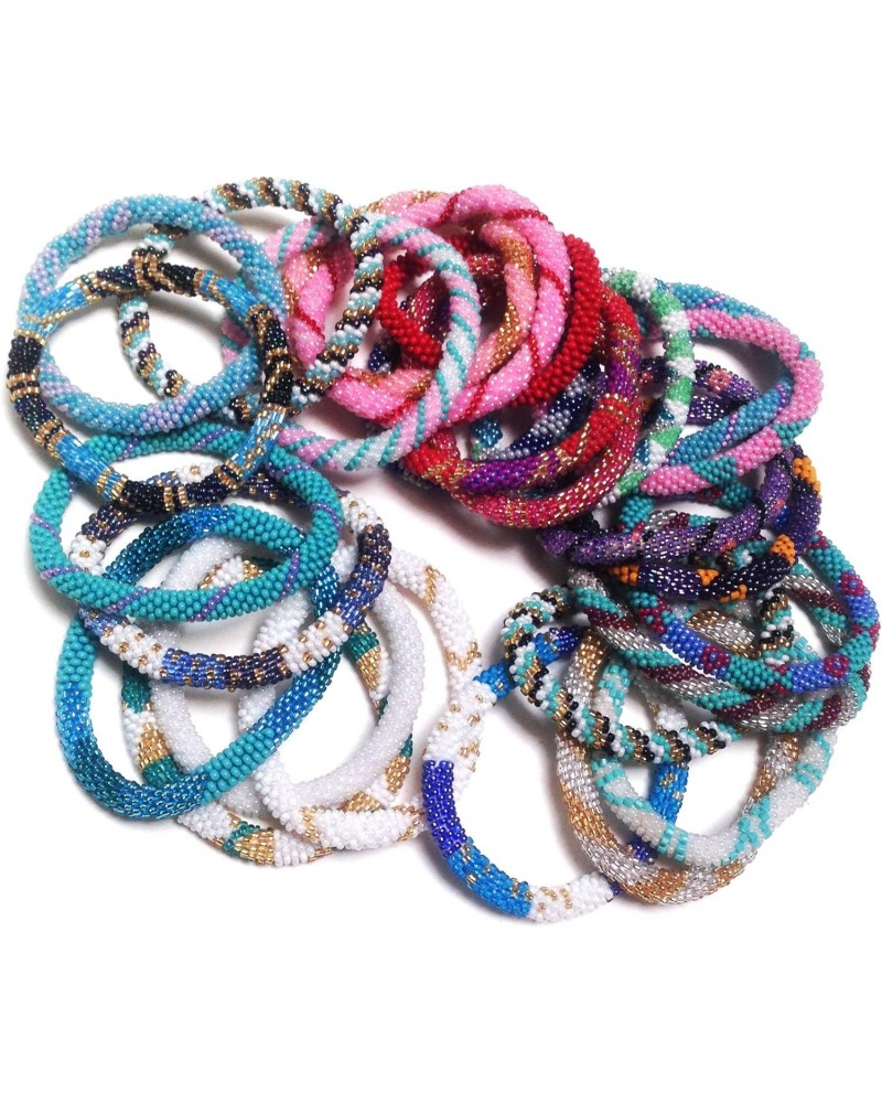 Assorted 12 Pcs. Nepal Bugle Bead Bracelet, Hand Made, Crochet $15.29 Bracelets