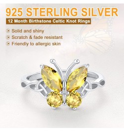 Butterfly Earrings Necklace Ring, 925 Sterling Silver Cute Ear Cuffs/Stackable Rings/Stud Earrings for Women Teen Girls -Stun...