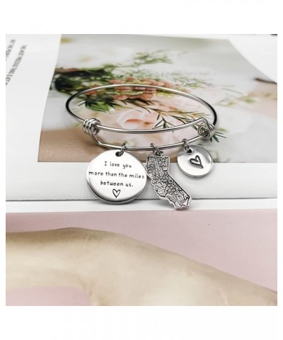 I Love You More Than The Miles Between Us Long Distance Relationship State Map Bracelet Going Away Gift Travel Gift Califonia...