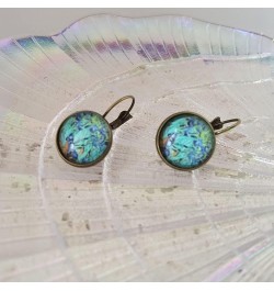 Vintage Starry Night Landscape Painting Glass Dangle Earrings for Women Art Jewelry Van Gogh Starry Sky Oil Painting Drop Ear...