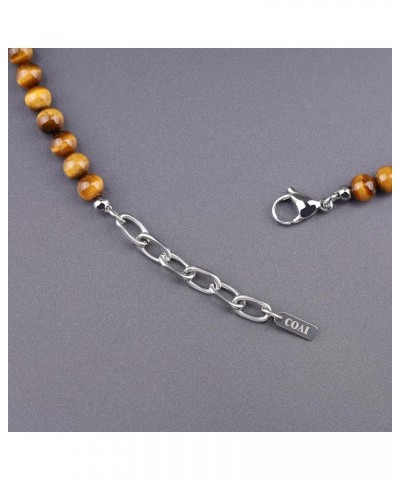 Religious Jewelry Cross Stone Beaded Necklace Tiger Eye $16.80 Necklaces