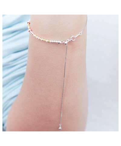 The Lord is My Strength Morse Code Bracelets for Women, 925 Sterling Silver Bracelets for Women, Little Words Project Bracele...