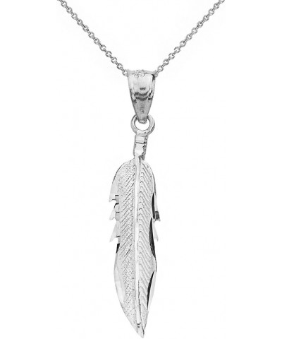 Bohemia Leaf Feather Pendant Necklace 20" Chain + Sterling-Silver $24.37 Necklaces