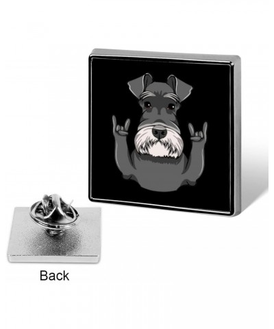 Schnauzer Dog Rock Gesture Square Brooch Pin Lapel Pins TIe for Men Women Suit Dress Accessories Wedding Birthday $11.27 Broo...