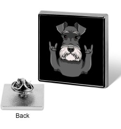 Schnauzer Dog Rock Gesture Square Brooch Pin Lapel Pins TIe for Men Women Suit Dress Accessories Wedding Birthday $11.27 Broo...