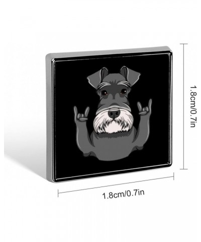 Schnauzer Dog Rock Gesture Square Brooch Pin Lapel Pins TIe for Men Women Suit Dress Accessories Wedding Birthday $11.27 Broo...