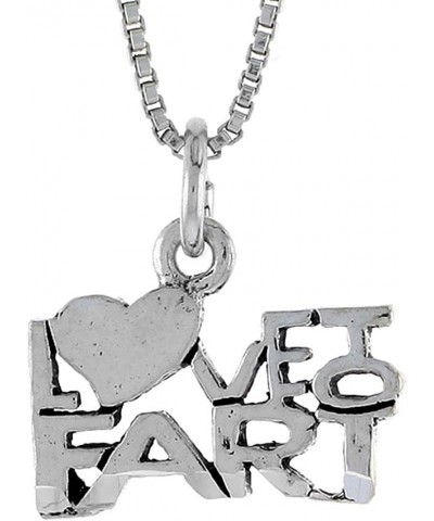 Sterling Silver Love to Fart Word Necklace on an 18 inch Box Chain $19.92 Necklaces