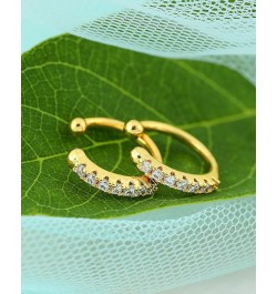 18K Gold Plated Cubic Zirconia Ear Cuff Gold Earrings for Women -| Clip On Cartilage Ear Cuff CZ - Gold $9.35 Earrings