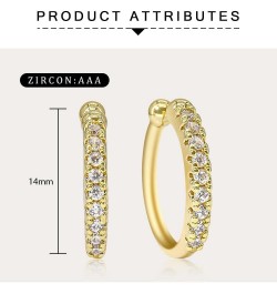 18K Gold Plated Cubic Zirconia Ear Cuff Gold Earrings for Women -| Clip On Cartilage Ear Cuff CZ - Gold $9.35 Earrings