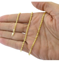 14k Yellow Gold 3mm Solid Rope Chain Diamond Cut Link Bracelet, Mens Womens Jewelry 7" 7.5" 8" 8.5" 9 Yellow 8 $172.61 Bracelets