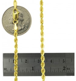 14k Yellow Gold 3mm Solid Rope Chain Diamond Cut Link Bracelet, Mens Womens Jewelry 7" 7.5" 8" 8.5" 9 Yellow 8 $172.61 Bracelets