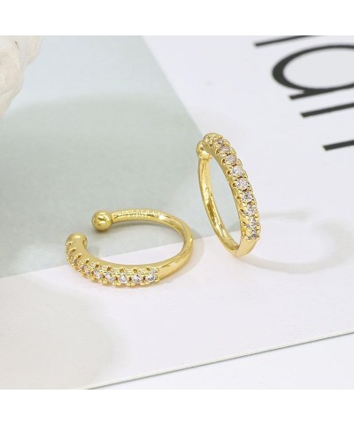 18K Gold Plated Cubic Zirconia Ear Cuff Gold Earrings for Women -| Clip On Cartilage Ear Cuff CZ - Gold $9.35 Earrings