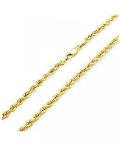 14k Yellow Gold 3mm Solid Rope Chain Diamond Cut Link Bracelet, Mens Womens Jewelry 7" 7.5" 8" 8.5" 9 Yellow 8 $172.61 Bracelets