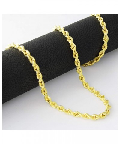 14k Yellow Gold 3mm Solid Rope Chain Diamond Cut Link Bracelet, Mens Womens Jewelry 7" 7.5" 8" 8.5" 9 Yellow 8 $172.61 Bracelets