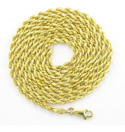 14k Yellow Gold 3mm Solid Rope Chain Diamond Cut Link Bracelet, Mens Womens Jewelry 7" 7.5" 8" 8.5" 9 Yellow 8 $172.61 Bracelets