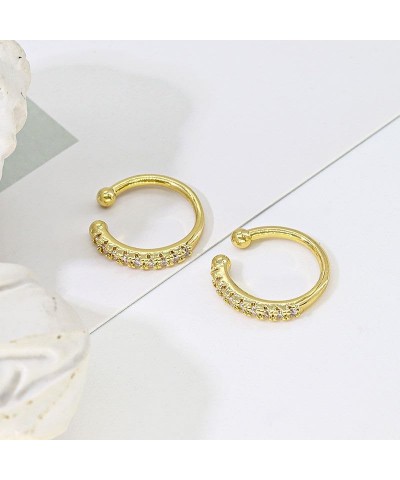 18K Gold Plated Cubic Zirconia Ear Cuff Gold Earrings for Women -| Clip On Cartilage Ear Cuff CZ - Gold $9.35 Earrings