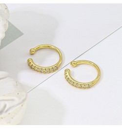 18K Gold Plated Cubic Zirconia Ear Cuff Gold Earrings for Women -| Clip On Cartilage Ear Cuff CZ - Gold $9.35 Earrings