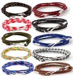 5-10pcs Nylon Rope Wrap Military Camouflage Nautical Fishook Bracelet, DIY Bracelet,Anklet,Necklace,32 Inch 10pcs leather and...