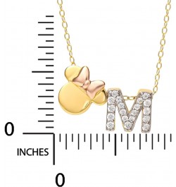 Minnie Mouse Flash Plated Cubic Zirconia Initial Pendant Necklace, Letter A to Z, 18 Clear CZ Letter M $28.60 Necklaces