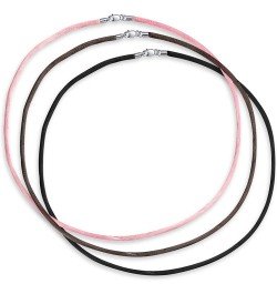 Colors Soft Thin Satin Silk Cord Strand Necklace For Pendant Layering Women Men Teen .925 Sterling Silver Lobster Claw Clasp ...